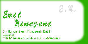 emil minczent business card